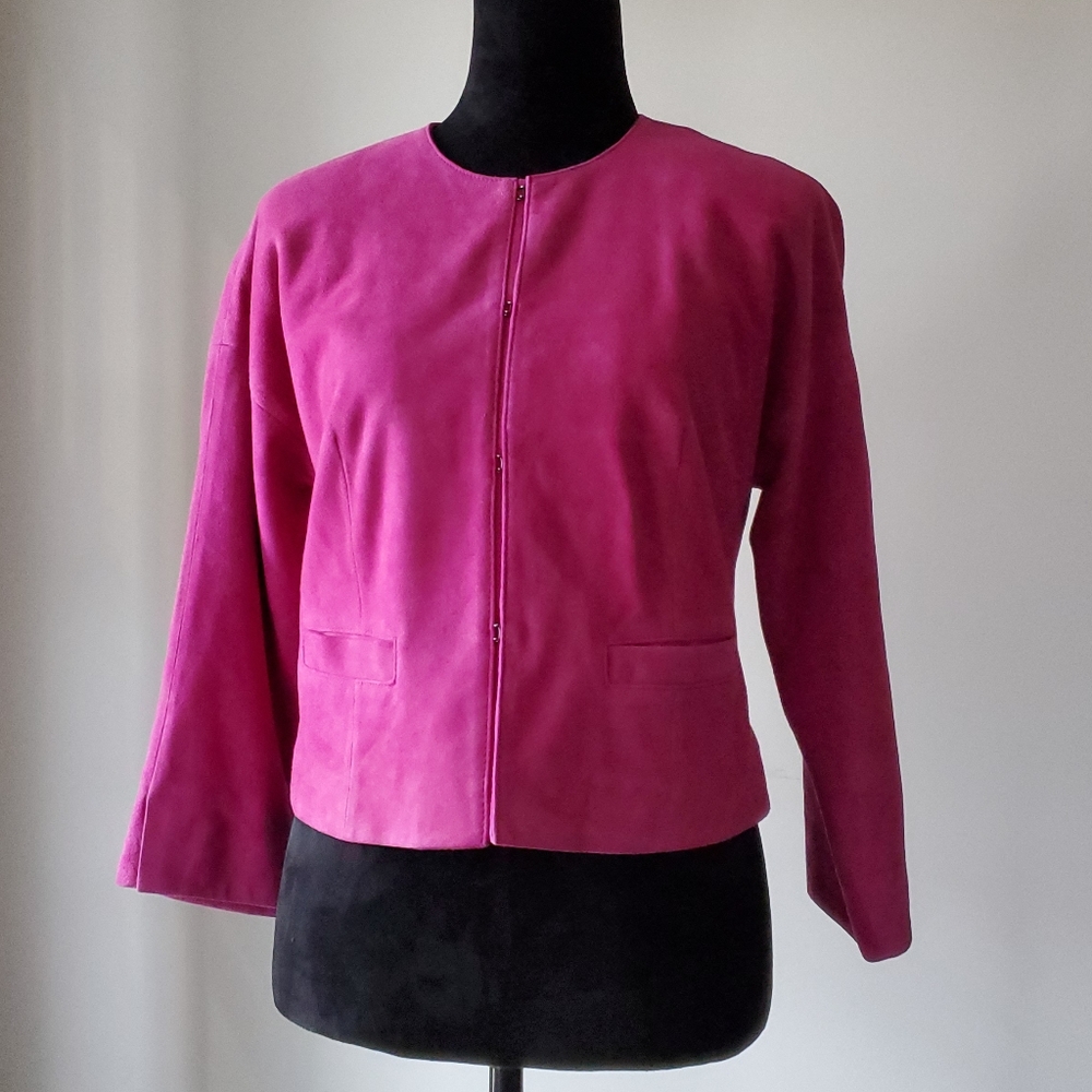 NWOT REZREKSHN by ESTER CHEN pink suede blazer SAMPLE